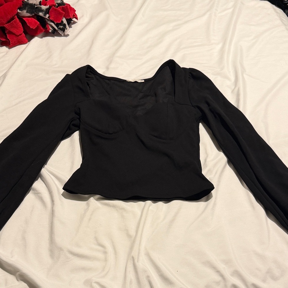 Timing Black Long Sleeve Blouse